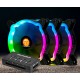 KIT 3 VENTILADORES FAN 12CM RGB 1300RPM PARA COMPUTADOR C/ HUB
