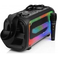 CAIXA DE SOM AMPLIFICADA 400W MP3 RADIO C/ BLUETOOTH USB SD AUX E MICROFONE