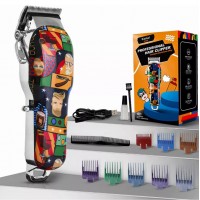 MAQUINA DE CORTAR CABELO KEMEI PROFISSIONAL 5W C/ 8 PENTES BIVOLT