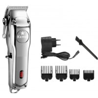 MAQUINA DE CORTAR CABELO KEMEI 9W C/ 4 PENTES BIVOLT - PRATA