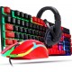 KIT GAMER TECLADO SEMI MECANICO + MOUSE  +FONE USB RGB KNUP
