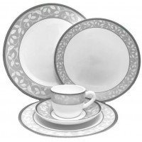 APARELHO DE JANTAR FRATELLI VIDRO C/ 20PCS - BRANCO CINZA
