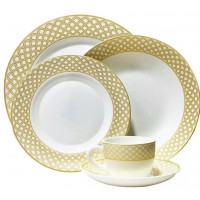 APARELHO DE JANTAR 20 PE&Ccedil;AS FRATELLI PORCELANA - GOLDEN