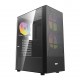 GABINETE GAMER ATX AIGO MID TOWER C/ 3 FANS LATERAL VIDRO - PRETO