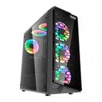 GABINETE GAMER ATX AIGO MID TOWER C/ LATERAL ACRILICO - PRETO