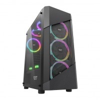 GABINETE GAMER ATX AIGO MID TOWER C/ LATERAL ACRILICO - PRETO