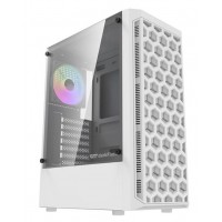 GABINETE GAMER ATX AIGO MID TOWER C/ 4 FANS LATERAL VIDRO - BRANCO