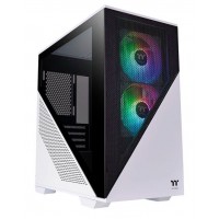 GABINETE GAMER ATX THERMALTAKE MINI TOWER C/ 2 FANS LATERAL VIDRO - BRANCO E PRETO