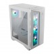 GABINETE GAMER ATX MSI MID TOWER RGB C/ 4 FANS LATERAL VIDRO - BRANCO