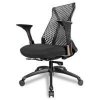 CADEIRA OFFICE DALIA RECLINAVEL C/ APOIO BRA&Ccedil;OS - PRETA