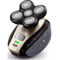 BARBEADOR ELETRICO SEM FIO C/ 5 CABE&Ccedil;AS BIVOLT - PRETO E ROSE