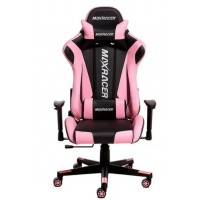 CADEIRA GAMER GIRATORIA MAXRACER RECLINAVEL C/ APOIO BRA&Ccedil;OS - ROSA