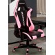 CADEIRA GAMER GIRATORIA MAXRACER RECLINAVEL C/ APOIO BRAÇOS - ROSA