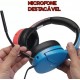 HEADSET GAMER SADES COMPATIVEL PLAYSTATION XBOX C/ MICROFONE REDUÇAO DE RUIDO - AZUL