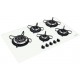 COOKTOP A GAS TRAMONTINA 5 BOCAS VIDRO C/ ACENDIMENTO AUTOMATICO - BRANCO