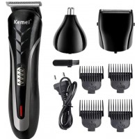 KIT MAQUINA DE CORTAR CABELO APARADOR DE BARBA E NARIZ KEMEI 2MM C/ LAMINA MOVEL