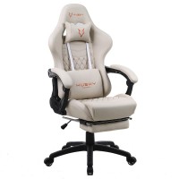 CADEIRA GAMER HUSKY GAMING RECLINAVEL C/ ALMOFADAS DESCANSO PARA PERNAS - BRANCO