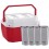 KIT CAIXA TERMICA COOLER 42L C/ 4 COPOS TERMICOS - VERMELHO