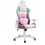 CADEIRA GAMER TECHSPORT RECLINAVEL GIRATORIA C/ APOIO BRAÇOS - LILAS VERDE E BRANCA