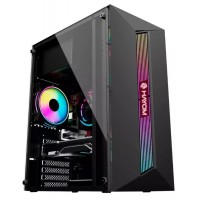 GABINETE GAMER ATX HAYOM MID TOWER RGB C/ LATERAL VIDRO - PRETO