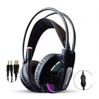 FONE DE OUVIDO HEADSET GAMER MAX AUDIO USB C/ P2 - PRETO