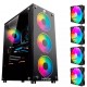 GABINETE GAMER ATX HAYOM MID TOWER RGB C/ 4 FANS LATERAL VIDRO - PRETO