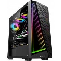 GABINETE GAMER ATX SUPERFRAME MID TOWER RGB C/ LATERAL VIDRO - PRETO