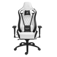 CADEIRA GAMER ALPHA GIRATORIA C/ APOIO BRA&Ccedil;OS - PRETO E BRANCO
