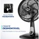 VENTILADOR DE MESA MONDIAL 6PAS 60W 3 VELOCIDADES TURBO 30CM - PRETO