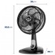 VENTILADOR DE MESA MONDIAL 6PAS 60W 3 VELOCIDADES TURBO 30CM - PRETO