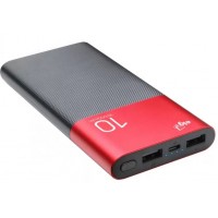 CARREGADOR PORTATIL POWER BANK ELG 10000MAH C/ USB USB C - PRETO VERMELHO