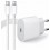 FONTE CARREGADOR TOMADA USB C COMPATIVEL IPHONE C/ CABO BIVOLT - BRANCO