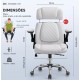 CADEIRA DE ESCRITORIO GIRATORIA YAMASORO C/ APOIO LOMBAR E CABEÇA - BRANCA