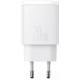 FONTE CARREGADOR MINI TURBO BASEUS 20W USB C/ USB C - BRANCO