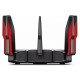ROTEADOR WIFI TP-LINK 4804MBPS BANDA TRIPLA 5G 8 PORTAS C/ USB - PRETO E VERMELHO 