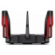 ROTEADOR WIFI TP-LINK 4804MBPS BANDA TRIPLA 5G 8 PORTAS C/ USB - PRETO E VERMELHO 