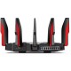 ROTEADOR WIFI TP-LINK 4804MBPS BANDA TRIPLA 5G 8 PORTAS C/ USB - PRETO E VERMELHO 