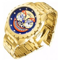 RELOGIO MASCULINO INVICTA 50MM ANALOGICO QUARTZO RESISTENTE AGUA 100M - DOURADO
