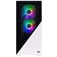 GABINETE ATX MID TOWER THERMALTAKE RGB C/ 3FANS LATERAL VIDRO - BRANCO E PRETO