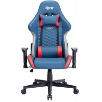 CADEIRA GAMER ELG RECLINAVEL ALMOFADA CABE&Ccedil;A C/ APOIO LOMBAR BRA&Ccedil;OS - AZUL E VERMELHO