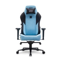 CADEIRA GAMER DT3 RECLINAVEL DESCAN&Ccedil;O BRA&Ccedil;O C/ ALMOFADA - PRETO E AZUL