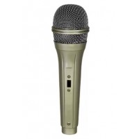 MICROFONE DINAMICO PROFISSIONAL KARAOKE C/ CABO 3M P10 - DOURADO