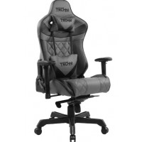 CADEIRA GAMER TECHINI RECLINAVEL C/ APOIO BRA&Ccedil;OS - PRETA E CINZA