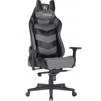 CADEIRA GAMER TECHINI SPORT RECLINAVEL C/ APOIO CABEÇA BRAÇOS - PRETA E CINZA