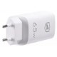 FONTE CARREGADOR 65W TURBO G SHIELD C/ 2 PORTAS USB-C USB - BRANCO 
