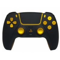 CONTROLE PLAYSTATION 5 SEM FIO ALTA PERFORMANCE C/ BLUETOOTH - PRETO E DOURADO
