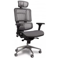 CADEIRA DE ESCRITORIO RECLINAVEL COMFY C/ APOIO BRA&Ccedil;OS LOMBAR - CINZA