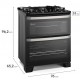FOGAO ELECTROLUX 5 BOCAS DUPLO FORNO 144L C/ TIMER - PRETO