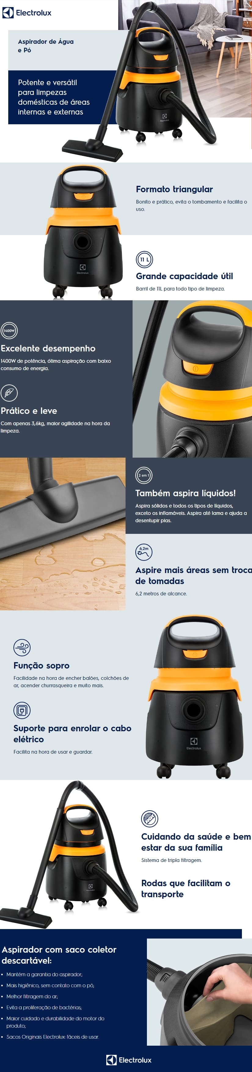 Aspirador,de,Po,e,Agua,1400W,Electrolux,10L,Funçao,Sopro,Preto,e,Amarelo,aquapower