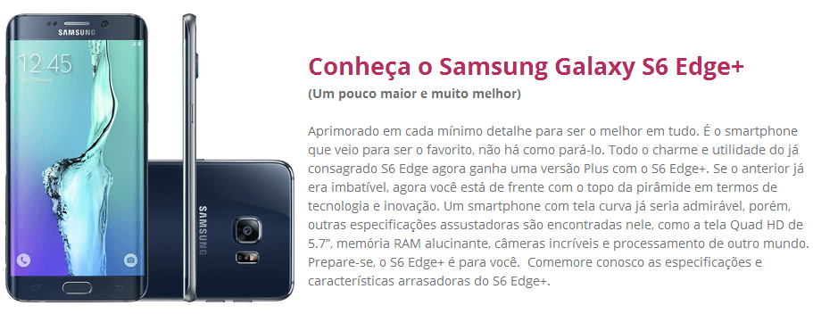 SMARTPHONE SAMSUNG GALAXY EDGE S6 ANDROID 5 CAM 16MPX TELA 5.7 WIFI GPS 4G 32GB 